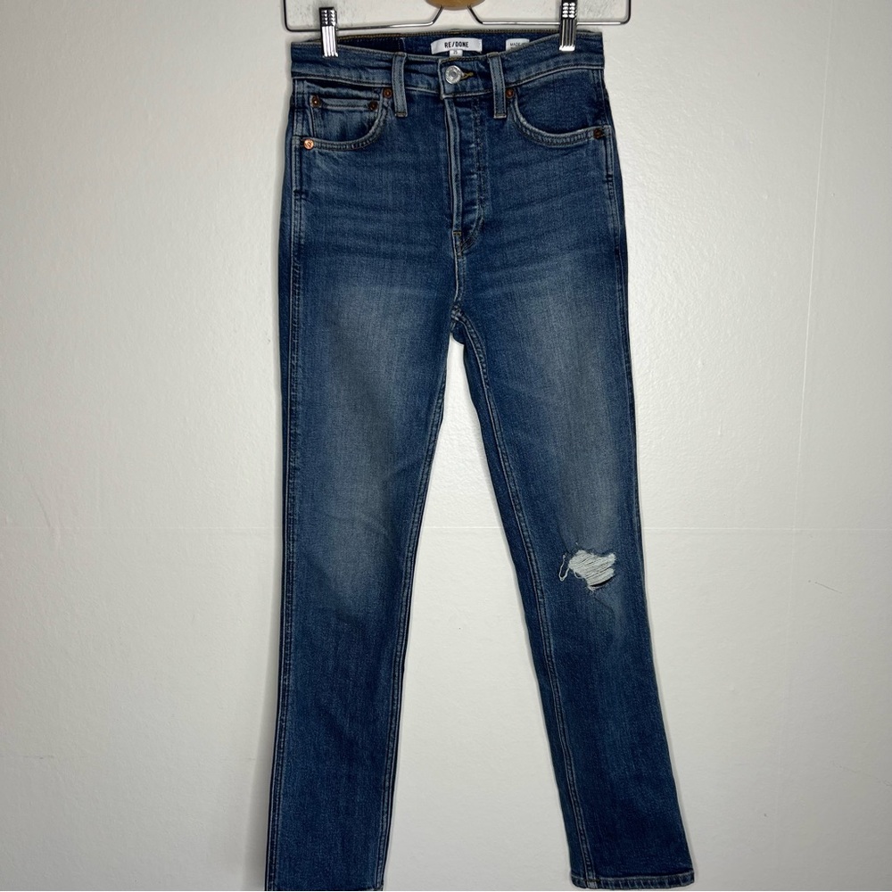 Re/Done High Rise Jean Distressed Sz 25